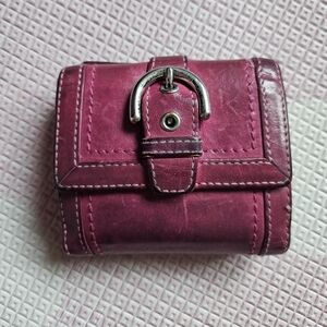 Vintage Coach Pink Top Stitched Buckle Wallet ,Eary 2000